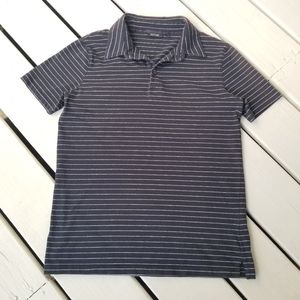 S Apt. 9 black polo with thin white stripes